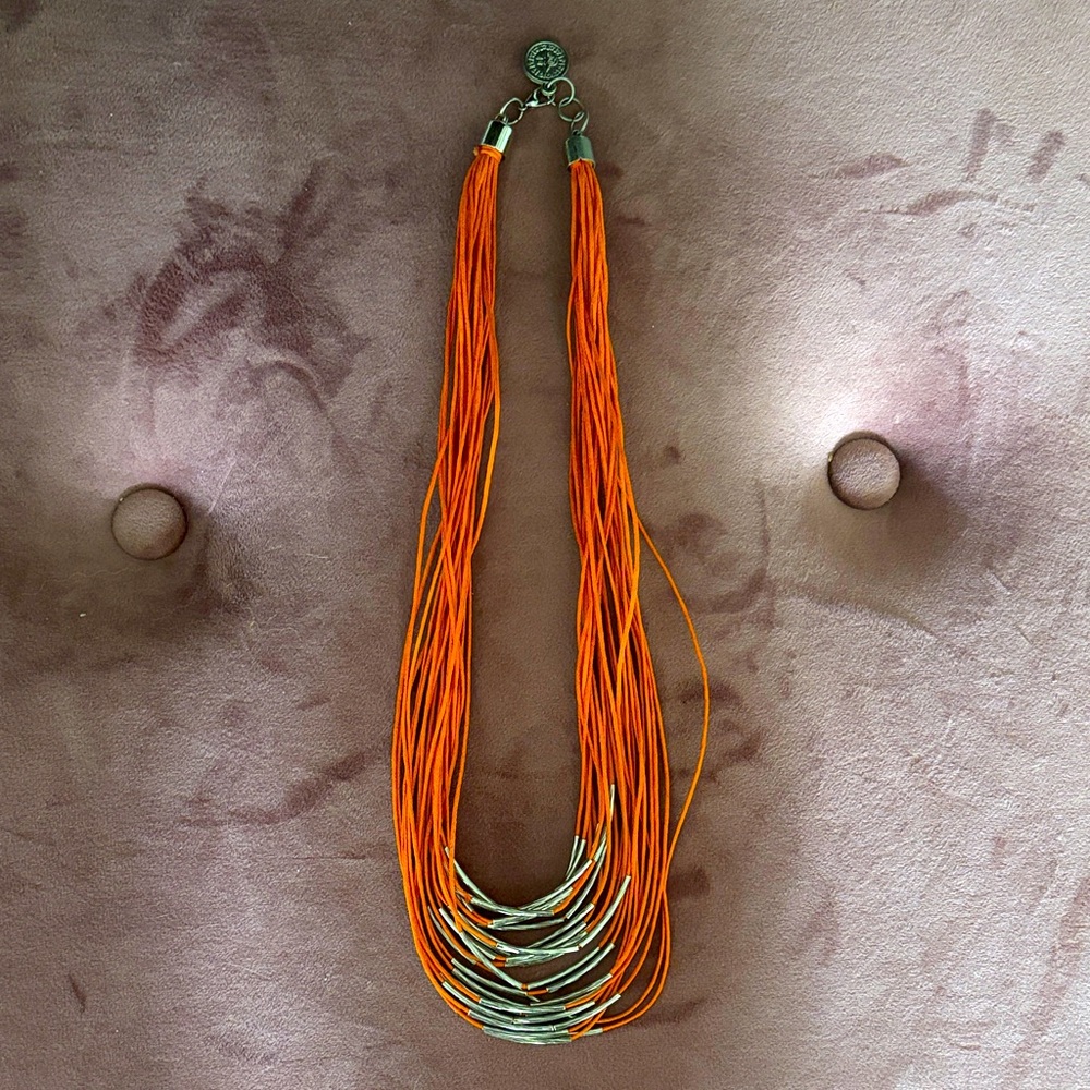 Orange Multi-Strand Necklace